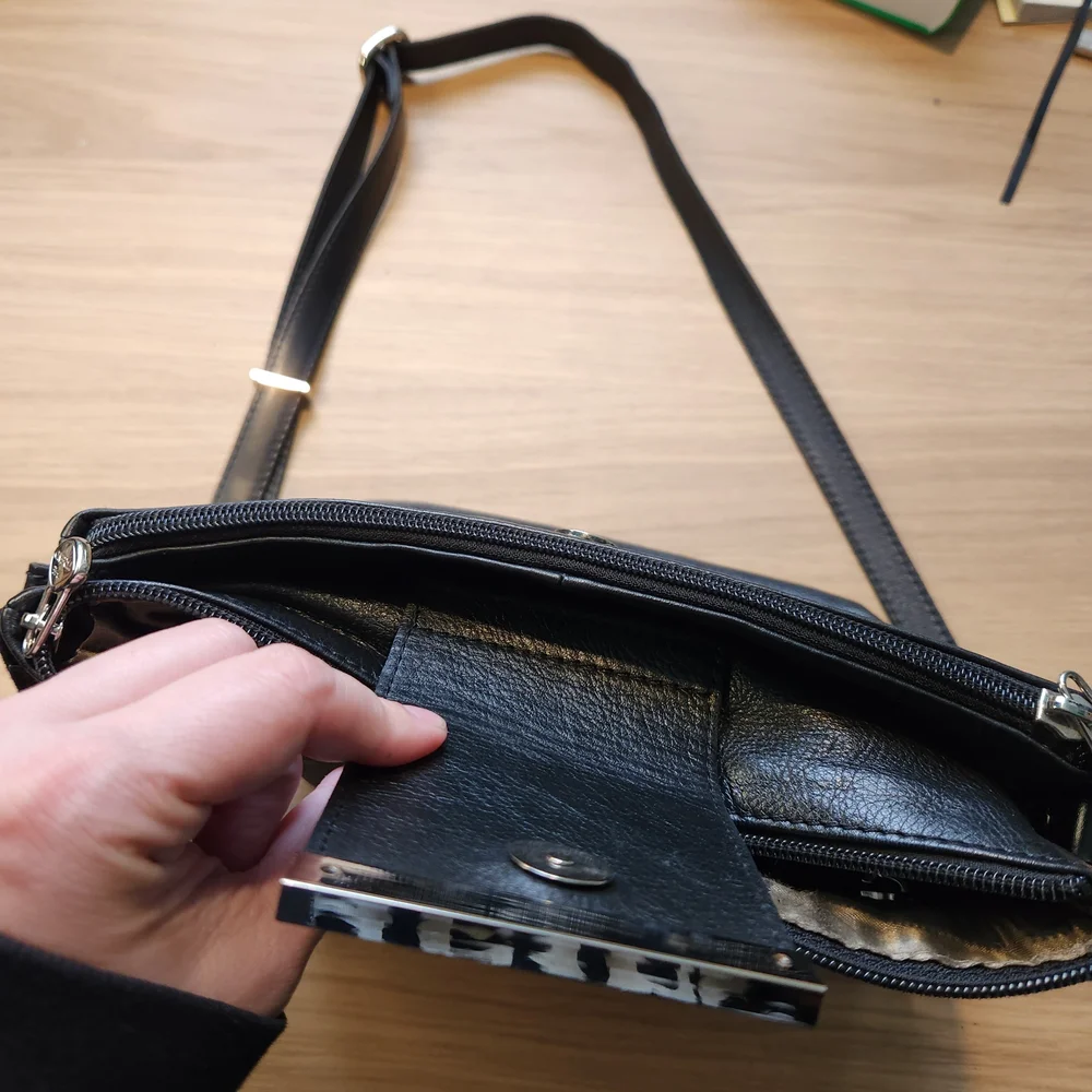 The TREND Black Crossbody Shoulder Bag with Silver Accent - Picture 6 of 6